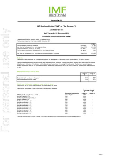 Miniature Omni Bridgeway Rapport financier 2019-h1