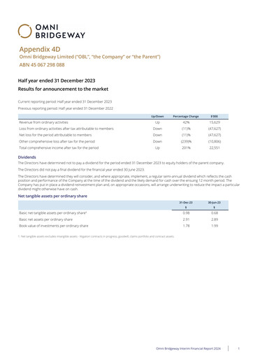 Thumbnail Omni Bridgeway Half-year Report 2023-h1