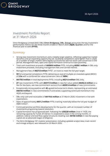 Thumbnail Omni Bridgeway Quarterly Report 2026-q3