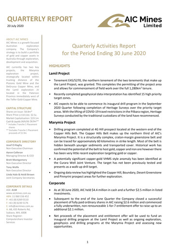 Thumbnail AIC Mines Limited Quarterly Report 2020-q2