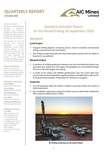 Thumbnail AIC Mines Limited Quarterly Report 2020-q3