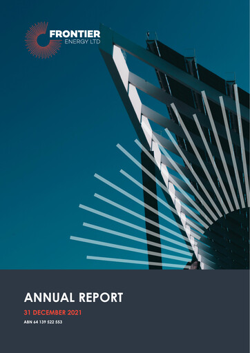 Thumbnail Frontier Energy Limited Annual Report 2021