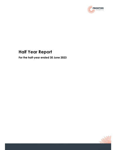 Thumbnail Frontier Energy Limited Half-year Report 2023-h1