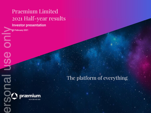 Thumbnail Praemium Limited Half-year Report 2021-h1