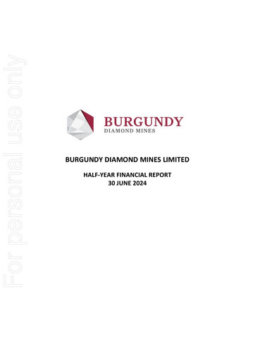 Thumbnail Burgundy Diamond Mines Half-year Report 2024-h1
