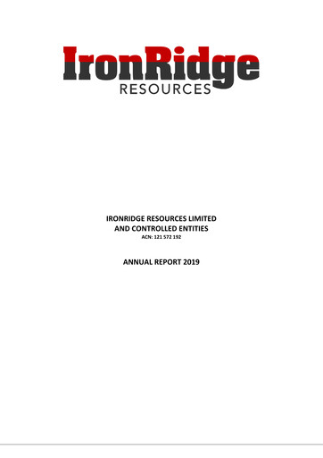 Thumbnail Atlantic Lithium Limited Annual Report 2019