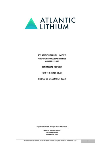 Thumbnail Atlantic Lithium Limited Half-year Report 2022-h1
