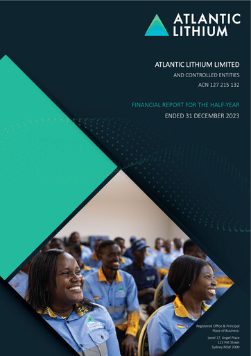 Thumbnail Atlantic Lithium Limited Half-year Report 2023-h1