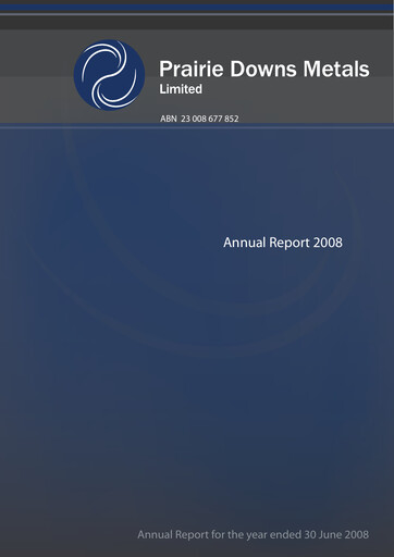 Thumbnail GreenX Metals Annual Report 2008