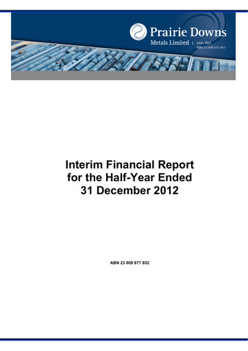 Thumbnail GreenX Metals Financial Report 2013-h1