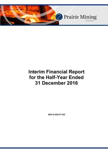 Thumbnail GreenX Metals Financial Report 2017-h1