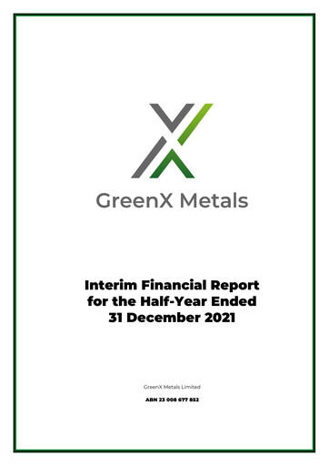 Thumbnail GreenX Metals Financial Report 2022-h1