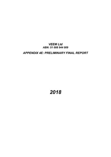 Thumbnail VEEM Ltd Financial Statement 2018
