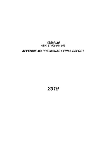 Thumbnail VEEM Ltd Financial Statement 2019