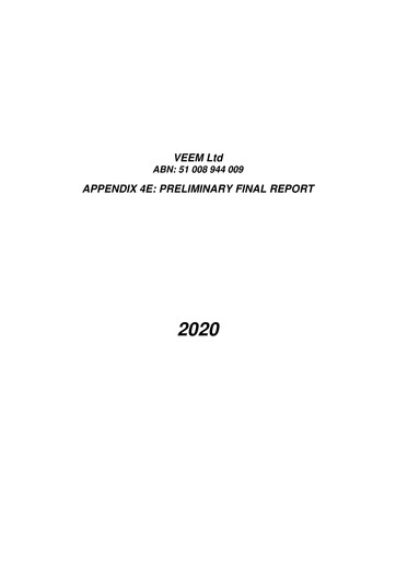 Thumbnail VEEM Ltd Financial Statement 2020