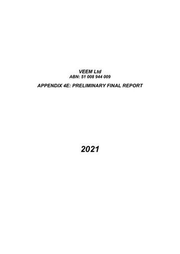 Thumbnail VEEM Ltd Financial Statement 2021