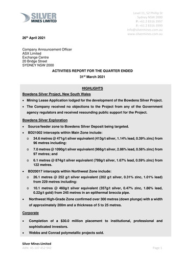 Thumbnail Silver Mines Limited Quarterly Report 2020-2021-q3