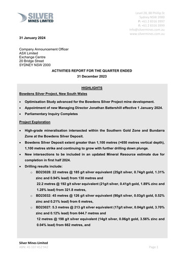 Thumbnail Silver Mines Limited Quarterly Report 2023-2024-q2
