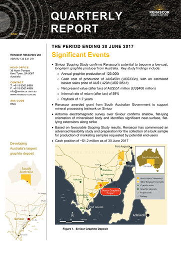 Vorschaubild Renascor Resources Quartalsbericht 2017-q2