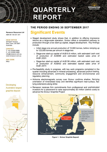 Vorschaubild Renascor Resources Quartalsbericht 2017-q3