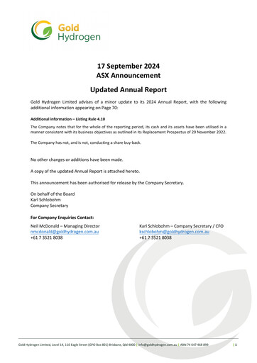 Thumbnail Gold Hydrogen Limited Annual Report 2024