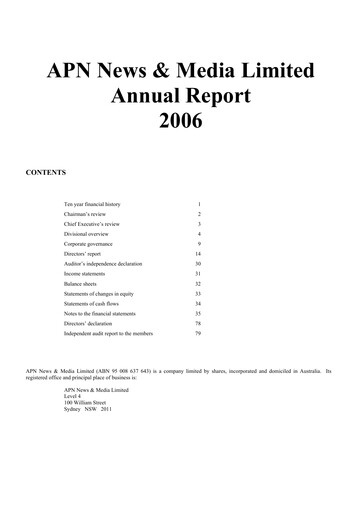 Thumbnail ARN Media Annual Report 2006