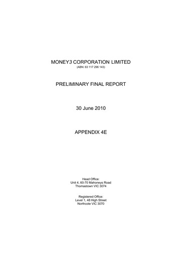 Miniature Solvar Limited Rapport annuel 2010