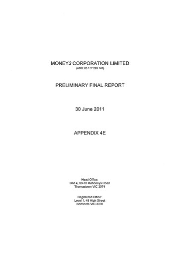 Miniature Solvar Limited Rapport annuel 2011