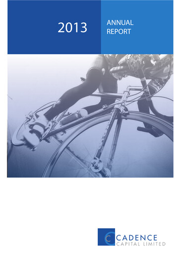Miniature Cadence Capital Limited Rapport annuel 2013