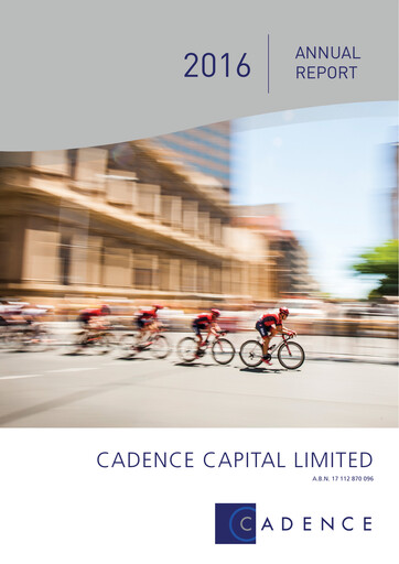 Miniature Cadence Capital Limited Rapport annuel 2016