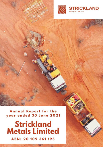 Thumbnail Strickland Metals Limited Annual Report 2021