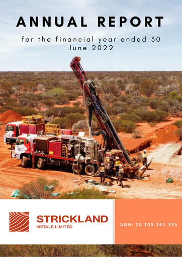 Thumbnail Strickland Metals Limited Annual Report 2022