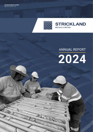 Thumbnail Strickland Metals Limited Annual Report 2024