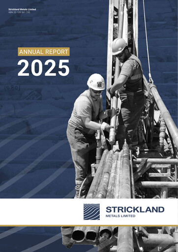 Thumbnail Strickland Metals Limited Annual Report 2025
