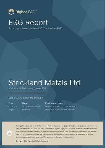 Vorschaubild Strickland Metals Limited ESG-Bericht 2025