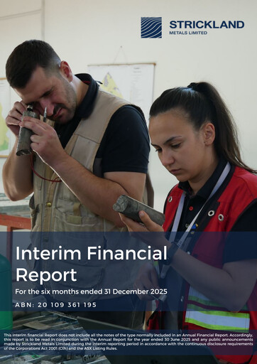 Vorschaubild Strickland Metals Limited Halbjahresbericht 2025-h1
