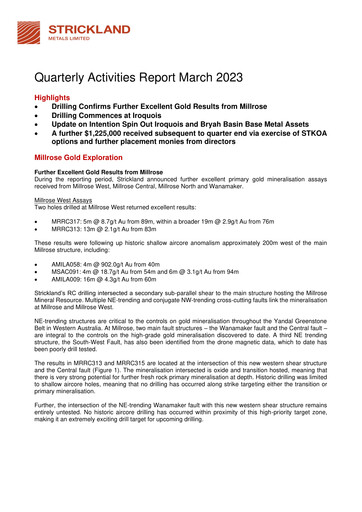 Thumbnail Strickland Metals Limited Quarterly Report 2023-q3