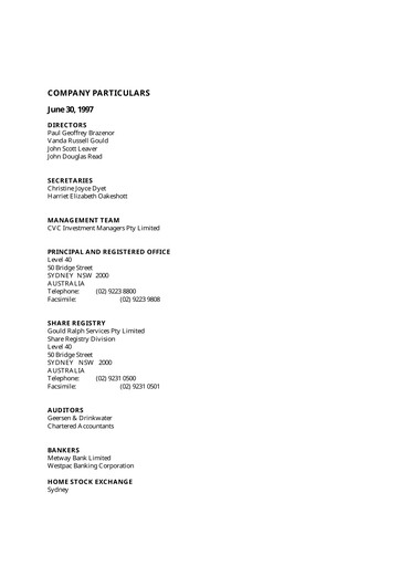 Thumbnail CVC Limited Annual Report 1997