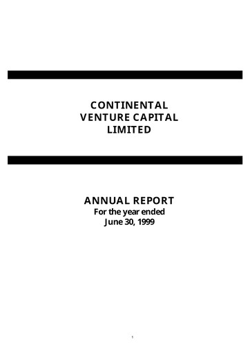 Thumbnail CVC Limited Annual Report 1999