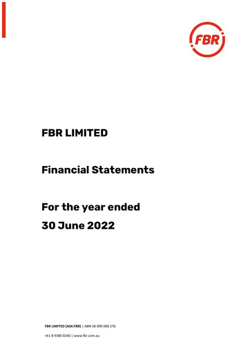Thumbnail FBR Limited Financial Statement 2022
