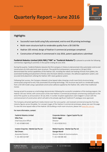 Thumbnail FBR Limited Quarterly Report 2016-q2