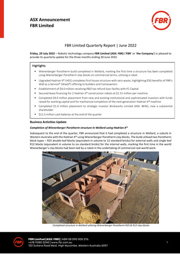 Thumbnail FBR Limited Quarterly Report 2022-q2