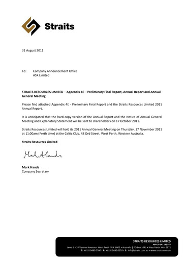 Thumbnail Aeris Resources Financial Report 2011