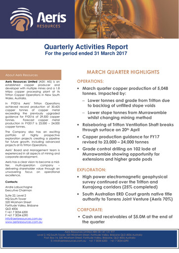 Thumbnail Aeris Resources Quarterly Report 2017-q3