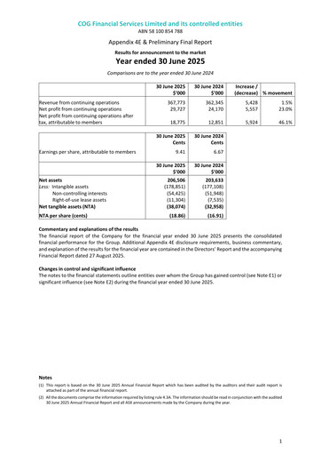 Thumbnail COG Financial Services Annual Report 2025