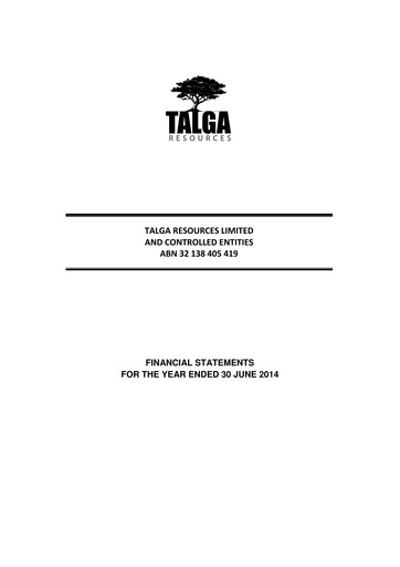 Thumbnail Talga Group Financial Report 2014