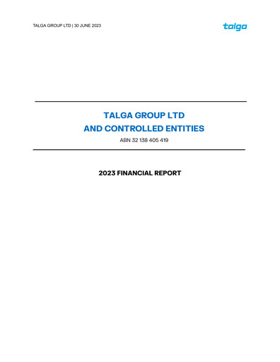 Thumbnail Talga Group Financial Report 2023