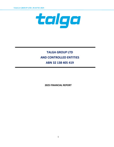 Thumbnail Talga Group Financial Report 2025