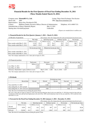 Thumbnail Monotaro Financial Statement 2011-q1