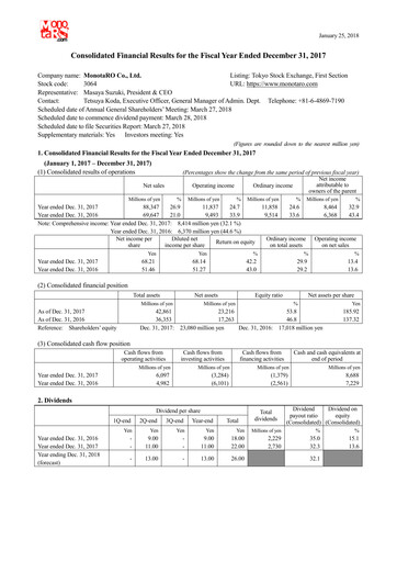 Thumbnail Monotaro Financial Statement 2017